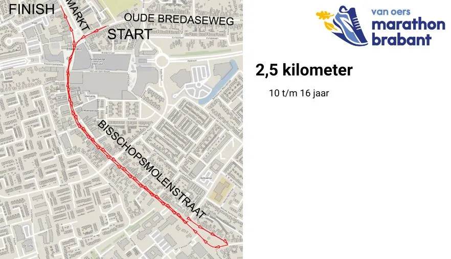 2,5 km door het centrum